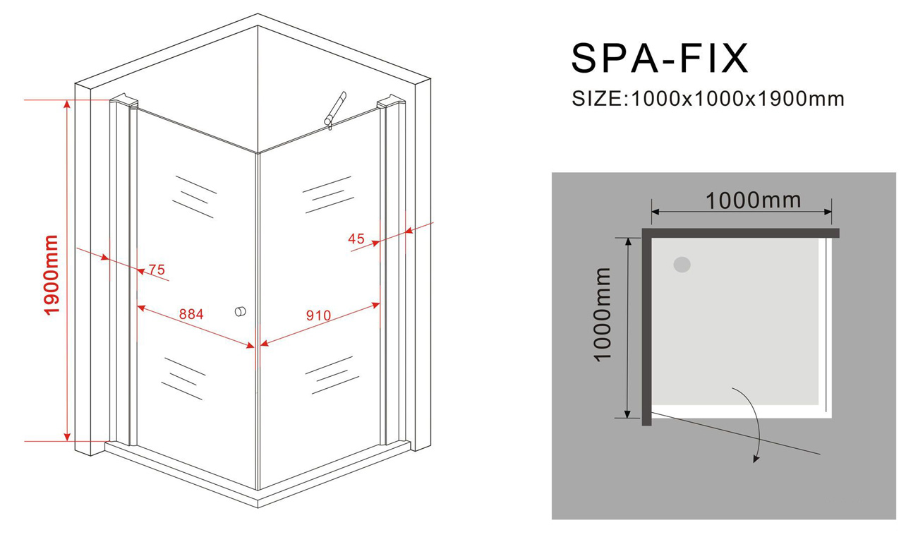 8 mm Duschkabine SPA-FIX